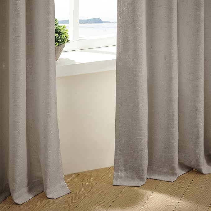 Pinch Pleated Linen Curtains 98 Inches Long - Image 9