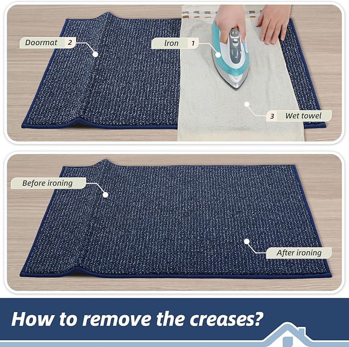 BEQHAUSE Dirt Trapper Door Mat 20" x 48", Non-Slip Washable Doormats, Low - Image 9