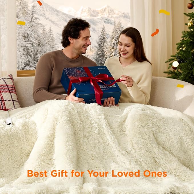 Bedsure Faux Fur Heated Blanket Twin Size, Fast Heating Fluffy Electric Blanket - Image 7