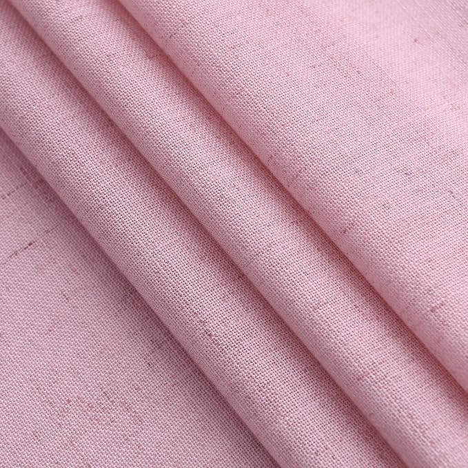 Rose Linen Curtains 108 Inches Long 2 Panels Set - Image 5