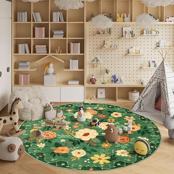 DUKINO 6ft Round Rug, Washable Circle Rug - Image 4