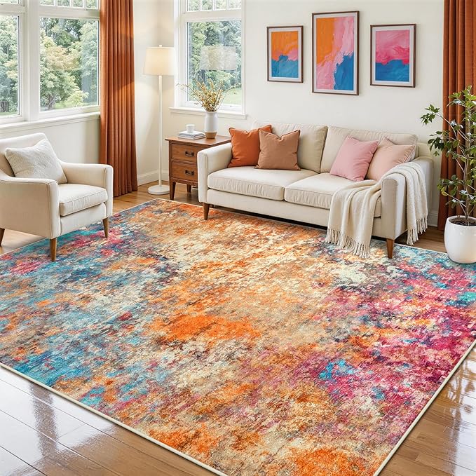 Aelenmu 5x7 Area Rugs for Living Room Washable Bedroom Dining Room Colorful | - Image 3