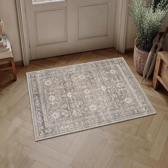 Schweek 2x3 Rug for Entryway Washable Non Slip Kitchen Rugs Taupe Door Mat | by Schweek
