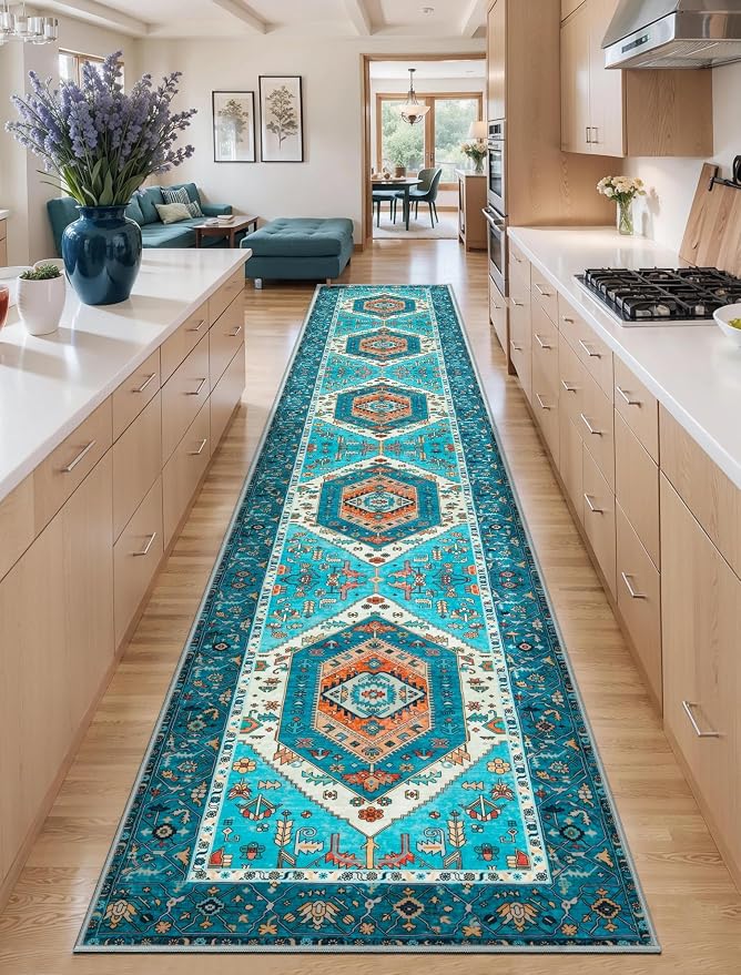 SERISSA 2'6"x18' Washable Non Slip Boho Runner Rug - Image 2