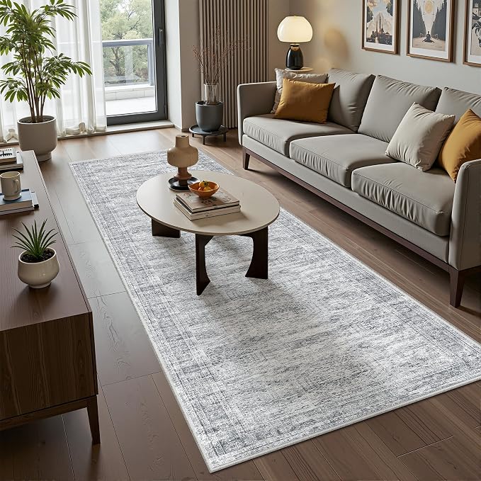 2'6 x 10' Runner Rug Non Slip, Washable Kitchen Rugs, Living Room, Long Rug - Image 5