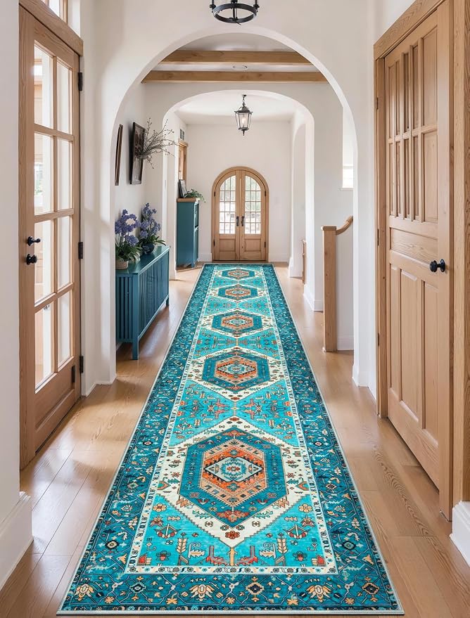 SERISSA 2'6"x16' Washable Non Slip Boho Runner Rug by SERISSAHomeDecorCollection