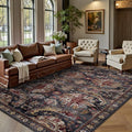 5x7 Area Rugs, Vintage Retro Soft Washable Rug, Non-Slip Low Pile Rugs by Yarooge