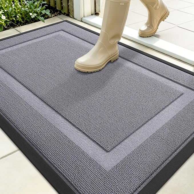 OLANLY Front Door Mat Outside 35x23, All-Season Heavy-Duty Rubber Doormat | by OLANLY