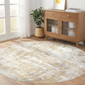 LOONGRUG Round Rug 4x4 Washable Neutral Modern Abstract Circle Area Rugs | Soft by LOONGRUG