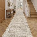 Soalmost Washable 3x14 Hallway Runner Rug Non-Slip Kitchen Entry Rugs Brown | by Soalmost