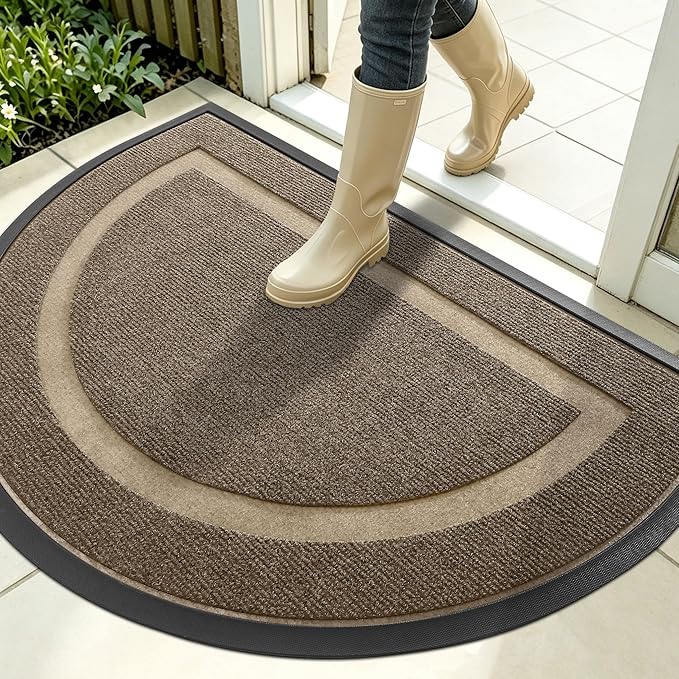 OLANLY Half Circle Front Door Mat Outside 35x23 All-Season Rubber Doormat | by OLANLY