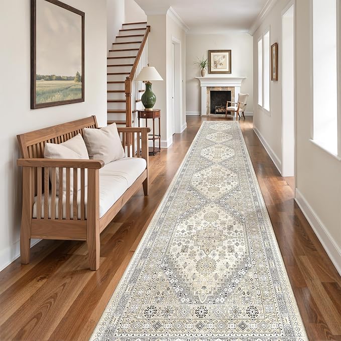 2x12 Runner Rug Non Slip, Washable Hallway Runner Rug, Laundry Room, Soft by Zesthome