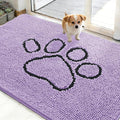 OLANLY Dog Door Mat for Muddy Paws 48x30, Paw Print Design Chenille Mud Mat | by OLANLY