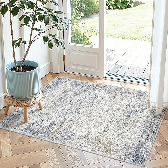 2x3 Rug Non Slip, Small Washable Entryway Rug, Runner by Restydon