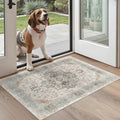 Madane Washable Area Rug 2x3 Small Entryway Rugs Non-Slip Light Taupe Brown | by Madane