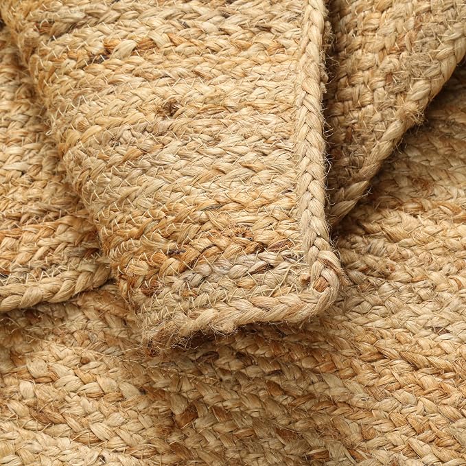 Hausattire Jute Braided Area Rug, 4x6 ft | 100% natural jute, hand woven - Image 4