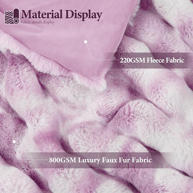 Luxury 1000GSM Faux Rabbit Fur Throw Blanket - Image 2