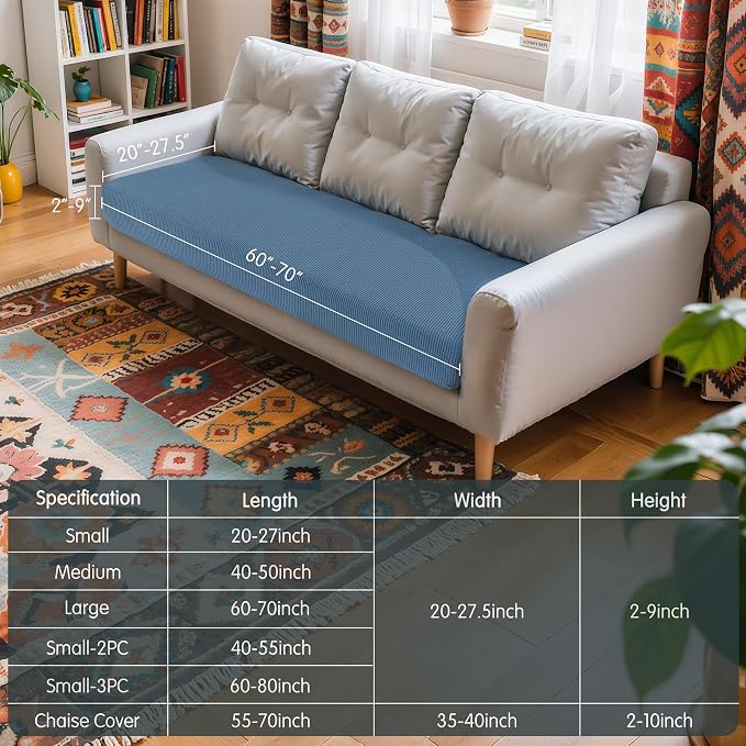 Hokway Couch Cushion Covers Stretch Cushion Covers Sofa Seat Cushion Slipcover - Image 3