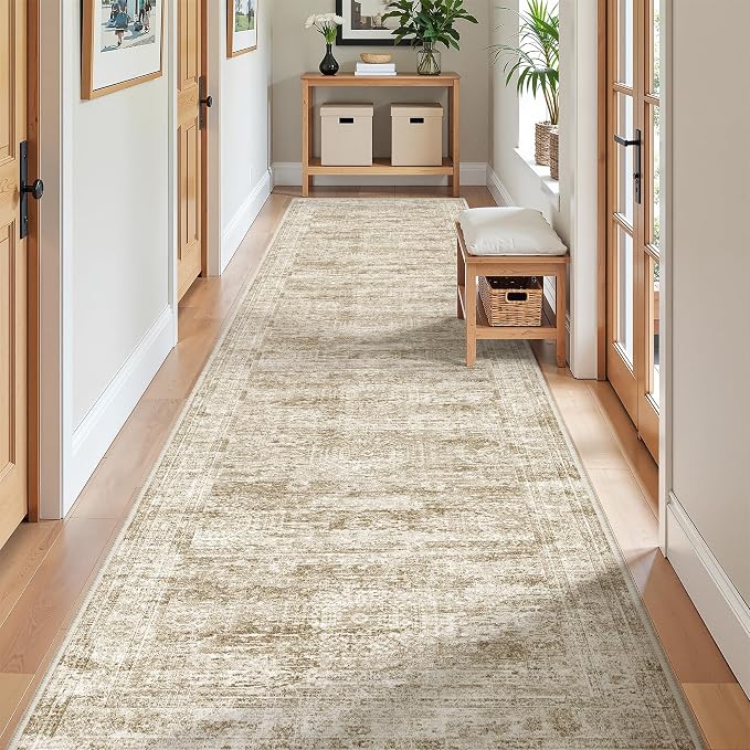 2'6 x 10' Runner Rug Non Slip, Washable Kitchen Rugs, Living Room, Long Rug - Image 3