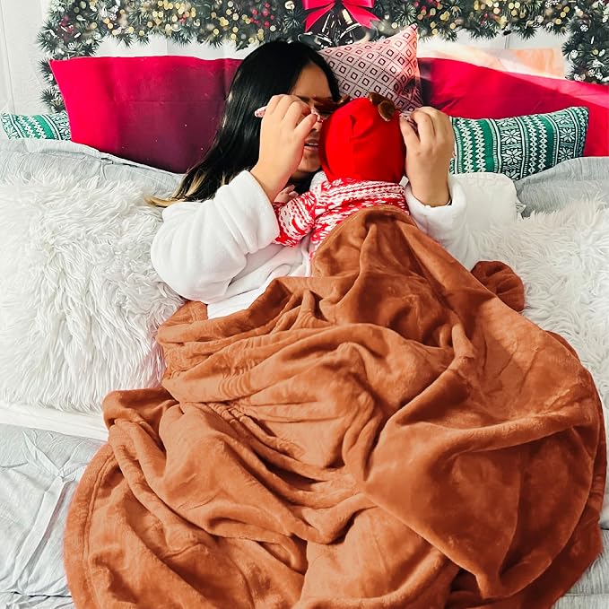 Bedsure GentleSoft Orange Fleece Throw Blanket - Image 5