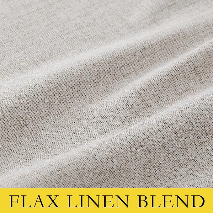 NICETOWN Brich Vintage Open Linen Weave Flax Thermal Curtains, 100% Blackout - Image 9