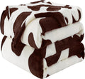 Flannel Cow Print Blanket Twin Size - Premium Lightweight Anti-Static Super Soft Cow Blankets for Twin/Twin XL Extra Long Bed,Winter Warm Cow Print Throw Blanket 66" x 90"(Brown Cow)