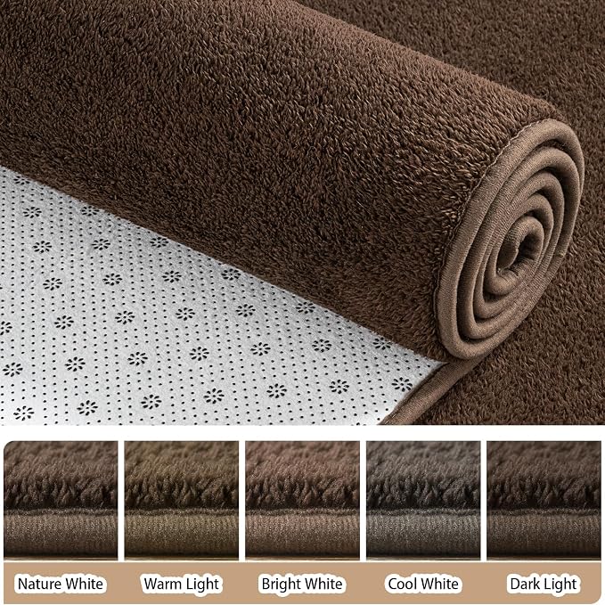 3x8 Runner Rug for Hallway, Long Runner Rugs Non Slip, Coffee | Soft Washable - Image 4