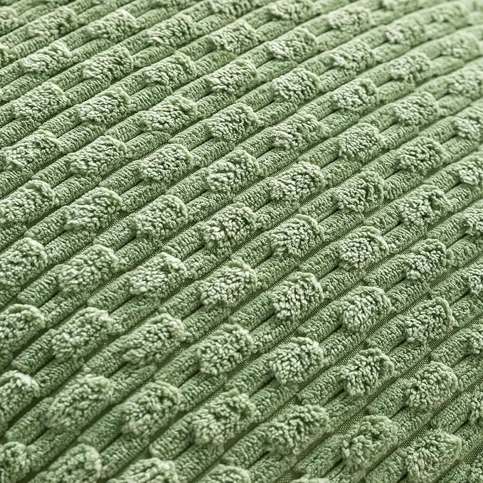 Set of 4 Sage Green Decorative Throw Pillow Covers 16x16 Inch Corduroy Pillow - Image 6