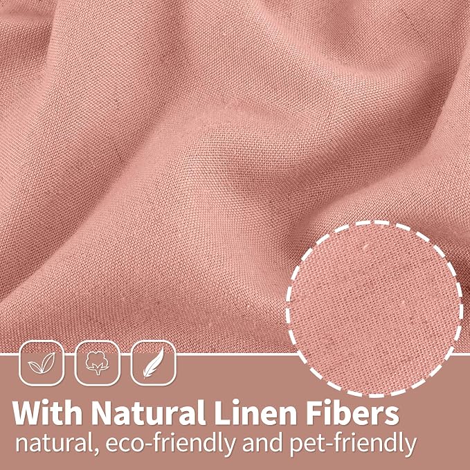 YoungsTex Dusty Rose Pink Linen Curtains 84 Inch Length - Image 4