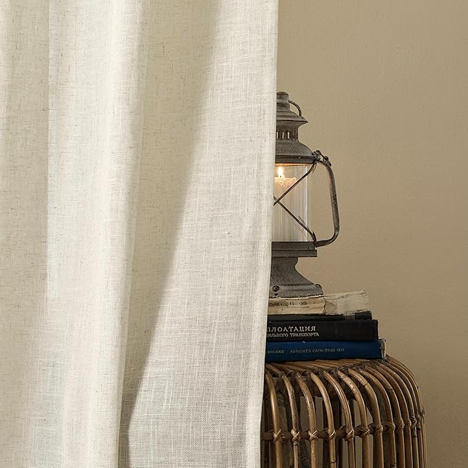 Joydeco Linen Curtains 108 Inch Length 2 Panel Sets, Light Filtering Curtains - Image 6