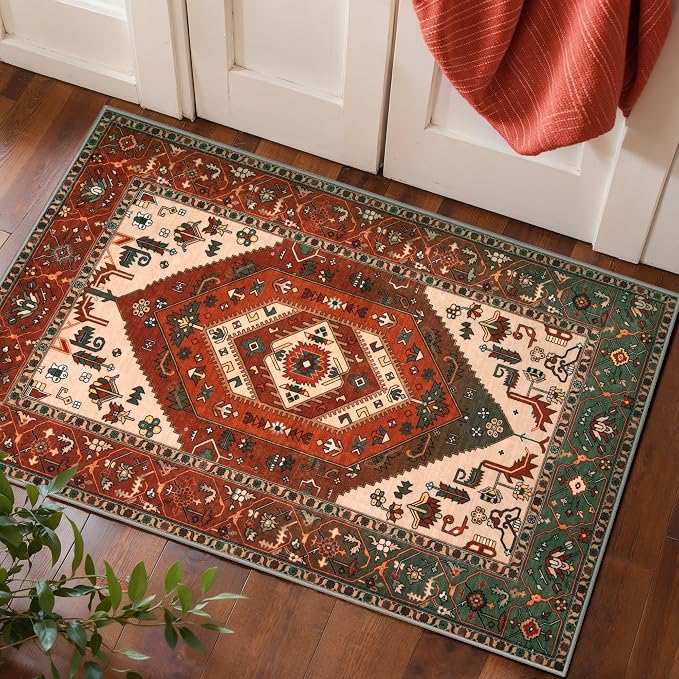 SERISSA 2x3 Washable Non Slip Boho Small Area Rug by SERISSAHomeDecorCollection
