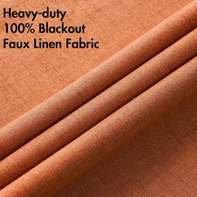 MIULEE 100% Blackout Linen Curtains - Image 5