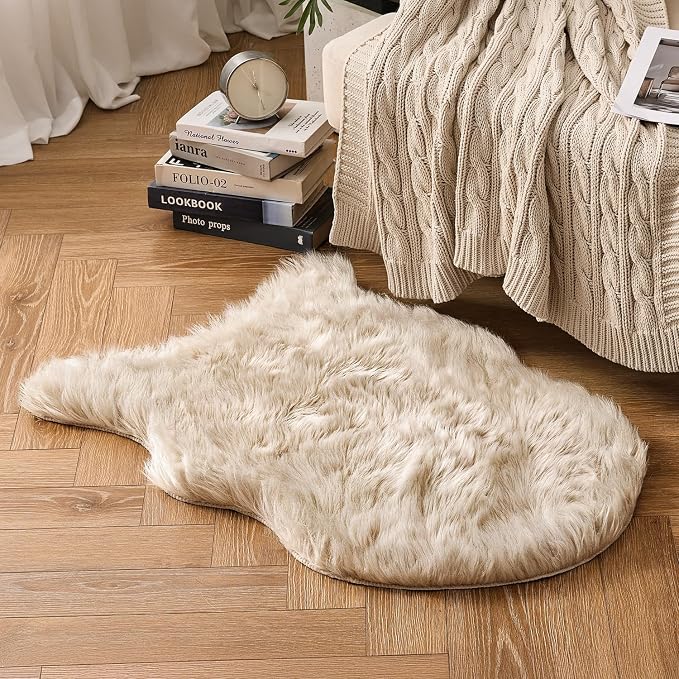 MIULEE Fluffy Area Rug 2x3 ft Faux Fur Sheepskin Rug - Image 6