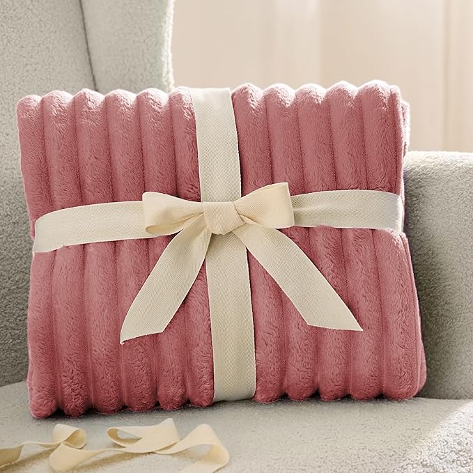 Bedsure GentleSoft Brick Dust Fleece Twin Blanket for Couch - Cozy Soft Blankets for Women, Cute Small Throws for Girls, 60x80 Inches