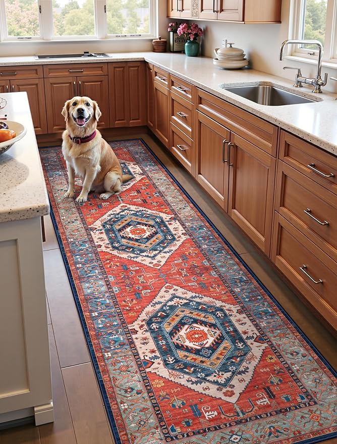 SERISSA 3x10 Washable Non Slip Boho Runner Rug - Image 3