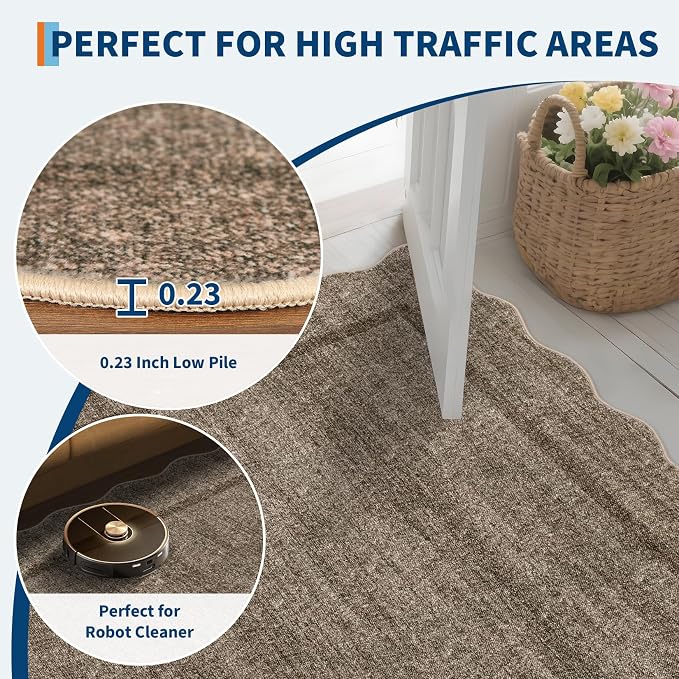 GarveeHome Scalloped Washable Runner Rug 2x8 Modern Non Slip Kitchen Runner | - Image 8