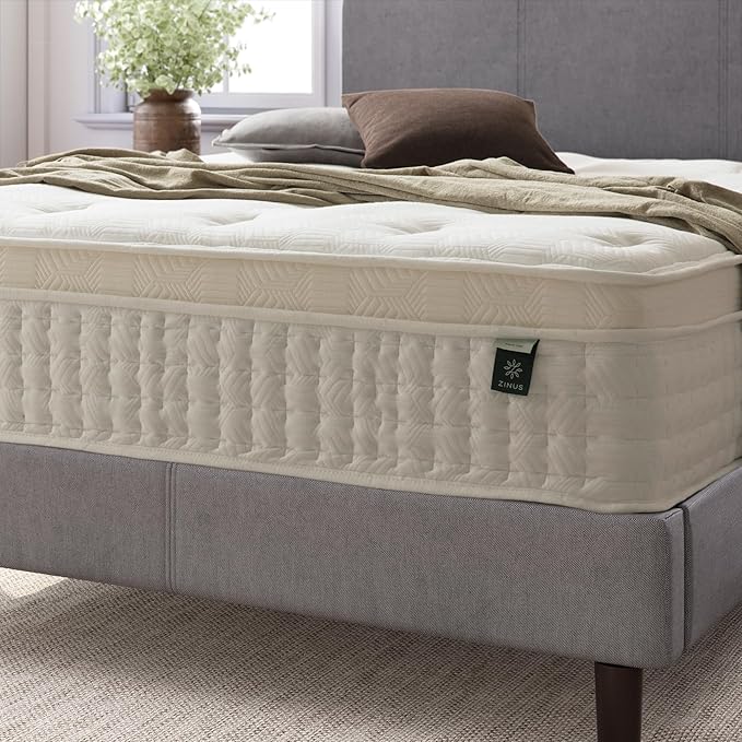ZINUS 13 Inch Euro Top Pocket Spring Hybrid Mattress, Full, Pressure Relief, Pocket Innersprings for Motion Isolation, Mattress in A Box