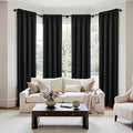 MIULEE 84 Inch Length Black Blackout Bedroom Curtains Set of 4 | Thermal by MIULEE