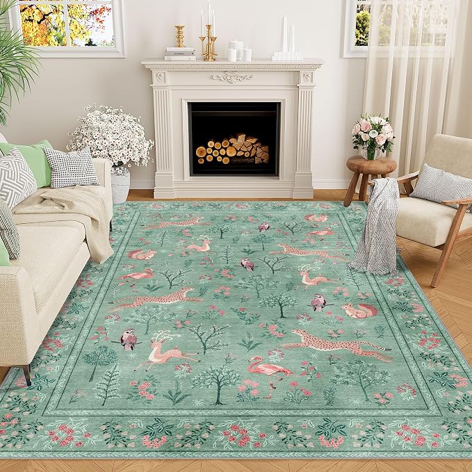 DUKINO 5x7 Area Rugs, Washable Animal Rug by DUKINO