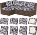 8Pcs Outdoor Cushion Covers, Stretch Patio Furniture Couch Chair Slipcovers | by VORSHAPE