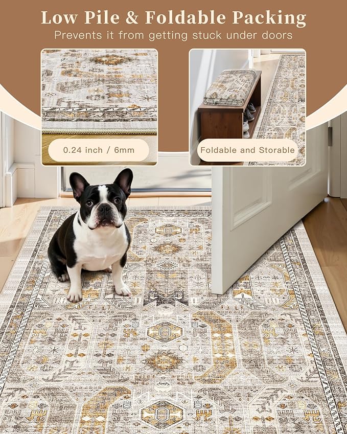 Madane Hallway Runner Rug 3x16 Washable Kitchen Runners Long, Low-Pile - Image 6
