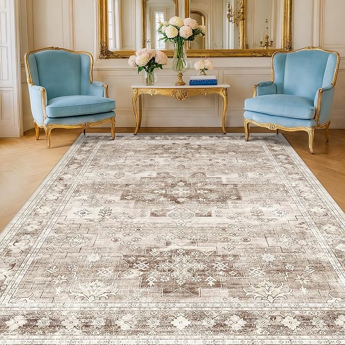 Boho 7x9 Area Rug for Living Room by HazoHaus