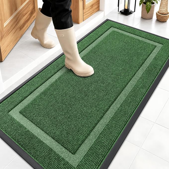 OLANLY Front Door Mat Outside 47x23, All-Season Heavy-Duty Rubber Doormat | by OLANLY