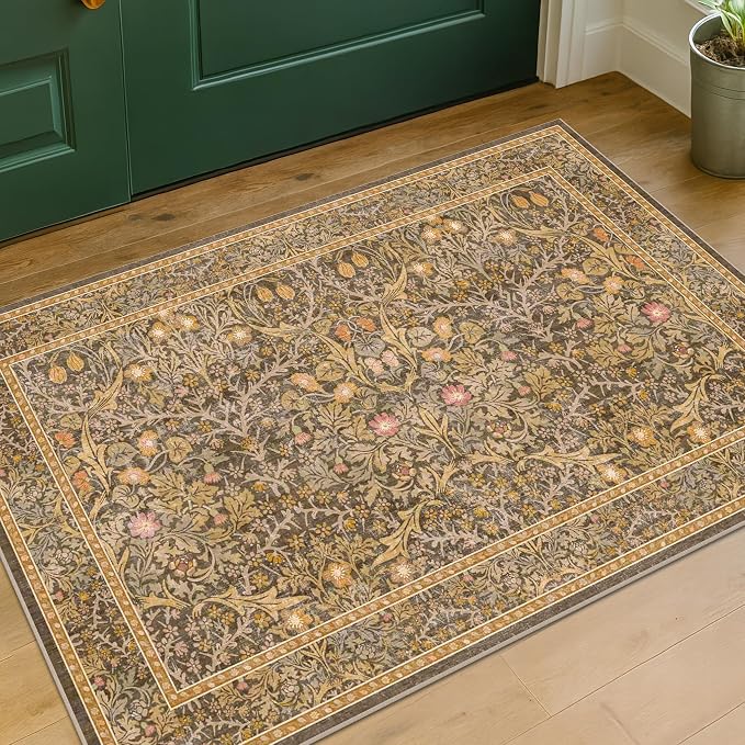 Brown Washable Entry Rug by HazoHaus