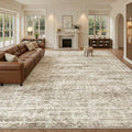 Soalmost 10x14 Area Rugs for Living Room Washable Rug Non-Slip Brown | Large by Soalmost
