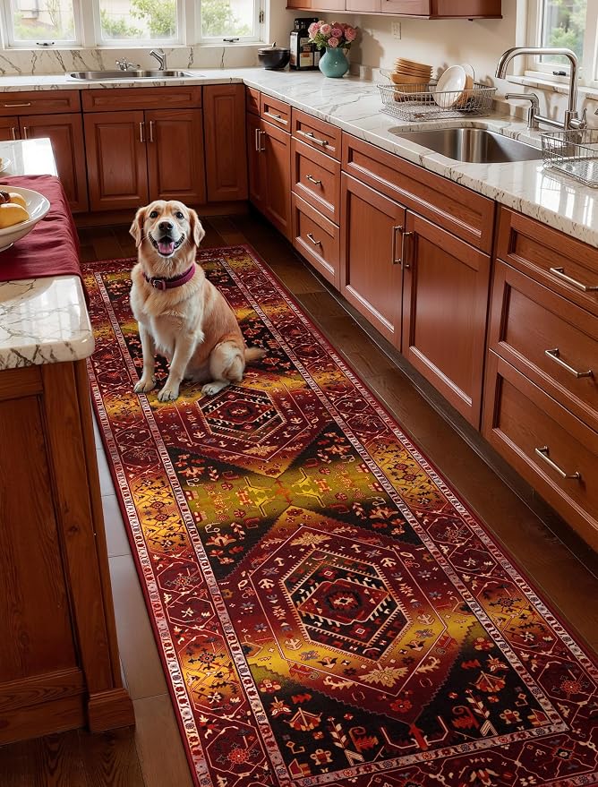 SERISSA 2'6"x8' Washable Non Slip Boho Runner Rug - Image 2