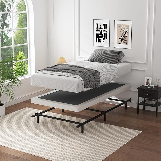 Low Profile Box Spring Twin XL - 3 Inch Box Spring for Twin XL Heavy Duty Bed Foundation Metal Bed Base Easy Assembly