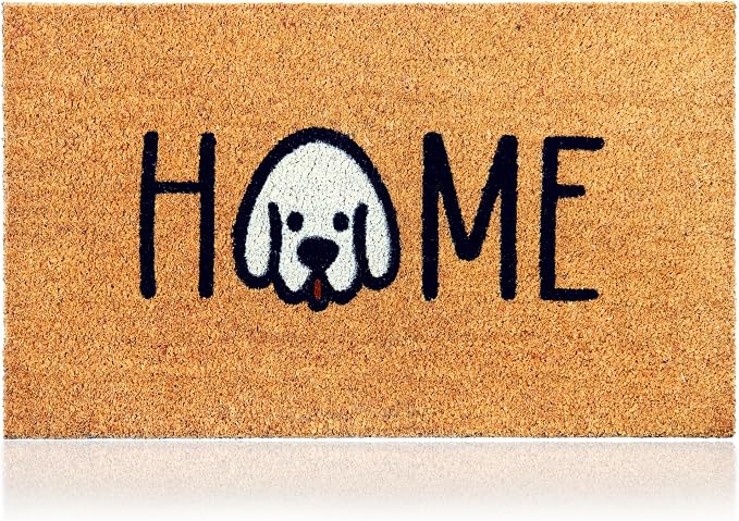 Coir Welcome Mat, Home Dog, 17 x 29 in | 100% Natural Coir, Anti-Shedding by AmaruDoorMats
