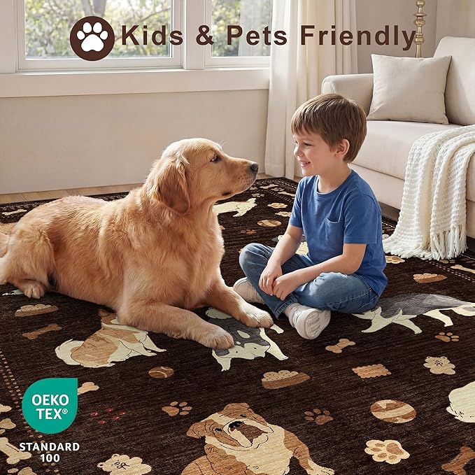 DUKINO 2.6x8 Kitchen Runner Rug, Washable Non Slip Dog Rug, Stain Resistant - Image 4