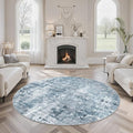 Soalmost Abstract 6x6 Round Rug 6ft Circle Living Room Rugs, Low Pile Stain by Soalmost